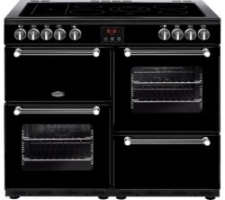 BELLING  Kensington 100E Electric Ceramic Range Cooker - Black & Chrome